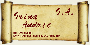 Irina Andrić vizit kartica